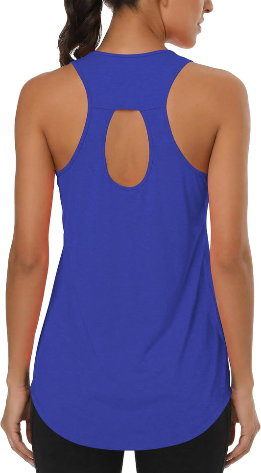 Cakulo Womens Racerback Long Workout Tops Athletic Shirts