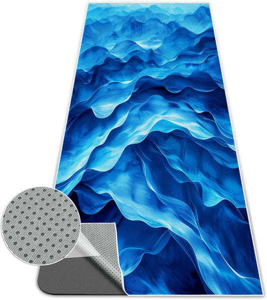 Yoga Mat Towel,Hot Yoga Towel High-Definition Pattern,Machine Washable with Ultra-Absorbent Yoga Towels for Hot Yoga Non Slip for Fitness,Exercise,Pilates