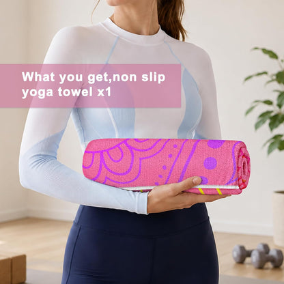 Yoga Towel,Absorbent Yoga Mat Towel for Hot Yoga Non Slip,Stylish Prints,Ideal for Workouts,Hot Yoga,Bikram,Pilates Equipment