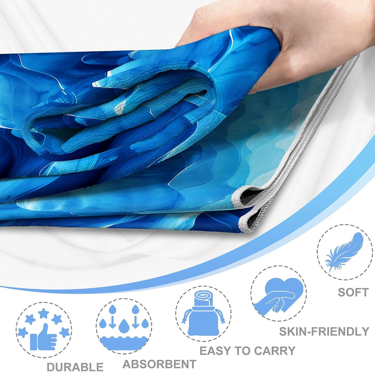 Yoga Mat Towel,Hot Yoga Towel High-Definition Pattern,Machine Washable with Ultra-Absorbent Yoga Towels for Hot Yoga Non Slip for Fitness,Exercise,Pilates
