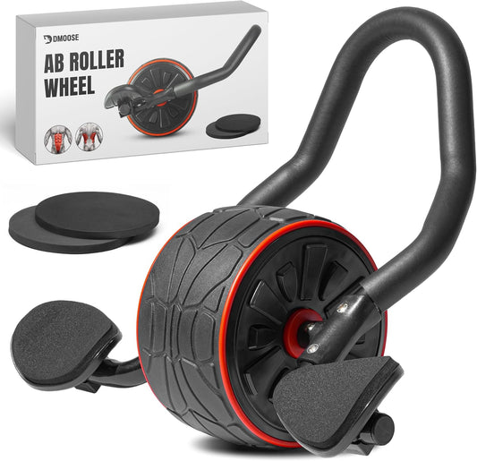 Ab Roller Wheel with Elbow Support & 2 Knee Pads - Abdominal Exercise Trainer for Core Strength Training - Ultimate Abs Workout Equipment for Home and Gym - Ab Machine for Men & Women