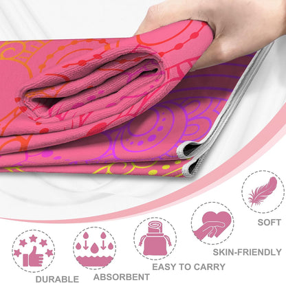 Yoga Towel,Absorbent Yoga Mat Towel for Hot Yoga Non Slip,Stylish Prints,Ideal for Workouts,Hot Yoga,Bikram,Pilates Equipment